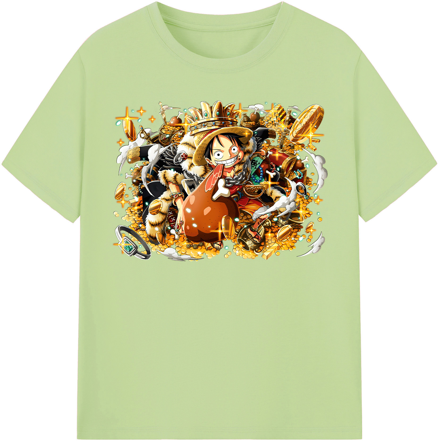ワンピース モンキー・D・ルフィ ONE PIECE Monkey D. Luffy 綿100％半袖Tシャツ（フロントプリント）
